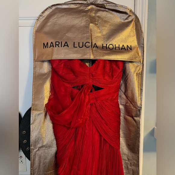 Maria Lucia Hohan Amelia Silk Red Dress - Picture 7 of 12
